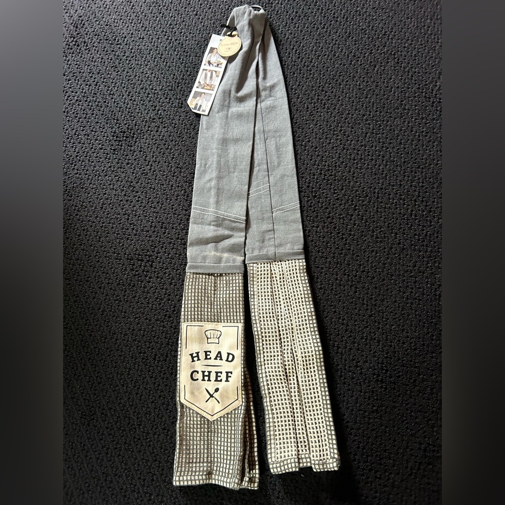 Demdaco " Head Chef 🧑‍🍳 " Black and Cream Kitchen Boa Towel
